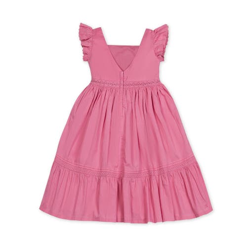Hope & Henry Baby Girls' Organic Flutter Sleeve Maxi Dress, Infant In Deep Rose