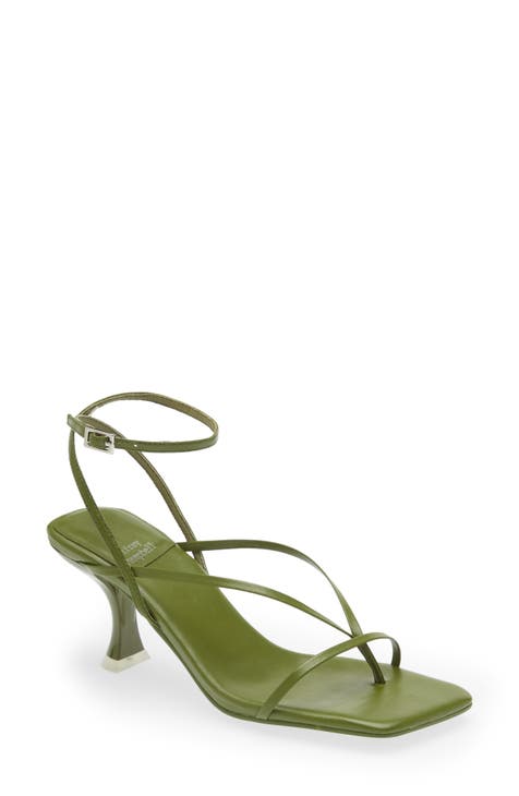Emerald Green Leather Espadrilles Sandals Flat Slip on Women 