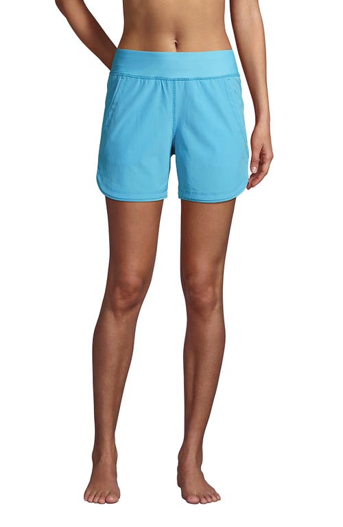LANDS' END LANDS' END 5" QUICK DRY ELASTIC WAIST BOARD SHORTS SWIM COVER-UP SHORTS WITH PANTY 