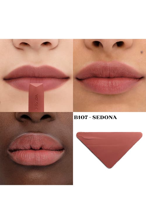 Shop Prada Monochrome Soft Matte Refillable Lipstick In B107 Sedona - Warm Brown Nude