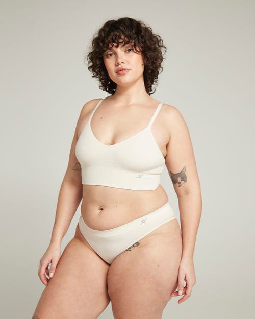 Shop Nudea The Tencel Seamless Bralette In White Sand