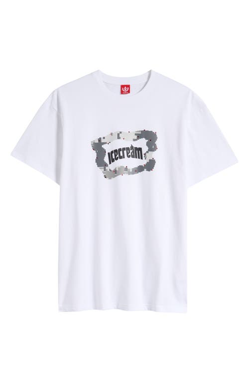 Shop Icecream Blurred Cotton Graphic T-shirt In Bleach White