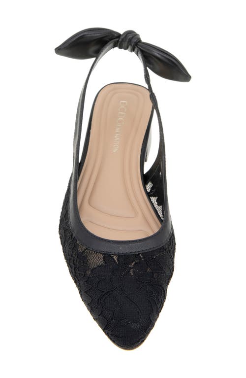 Bcbgeneration Women's Torna Lace Slingback Block Heel Pumps In Black Lace