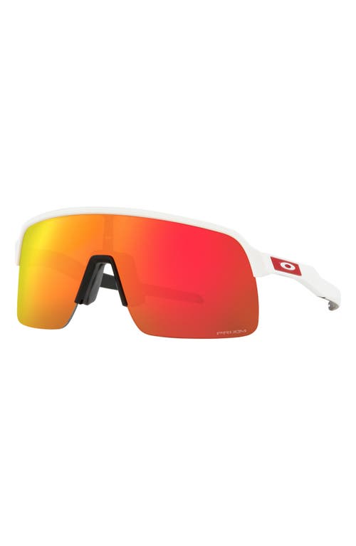 Oakley Sutro Lite 139mm Prizm™ Wrap Shield Sunglasses In Matte White/prizm Ruby