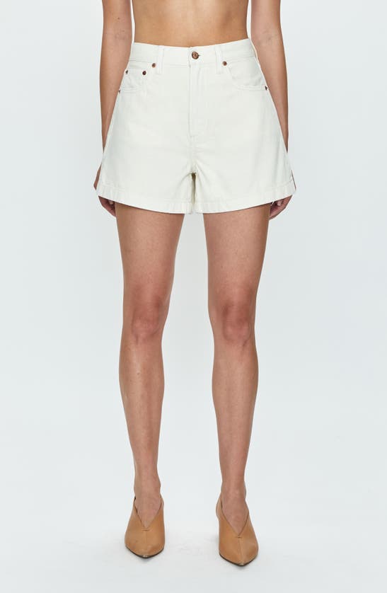 Shop Pistola Saige High Waist Shorts In Eggshell