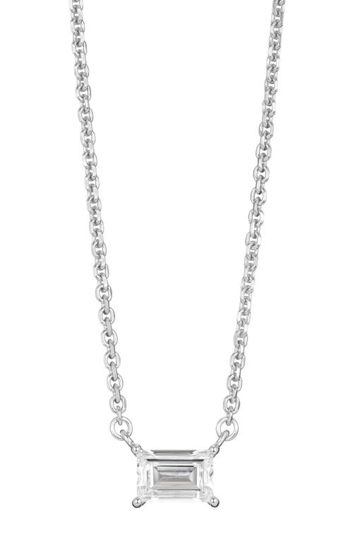 0.375-Carat Lab Grown Diamond Baguette Pendant Necklace in White/14 White Gold