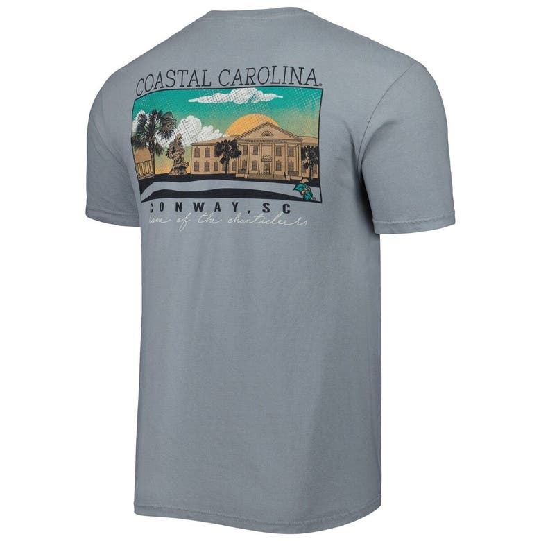 Shop Image One Gray Coastal Carolina Chanticleers Campus Scenery Comfort Color T-shirt