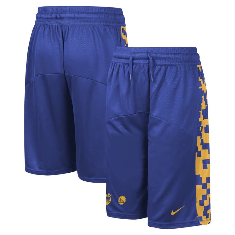 Shop Nike Youth  Royal Golden State Warriors Courtside Starting Five Team Shorts