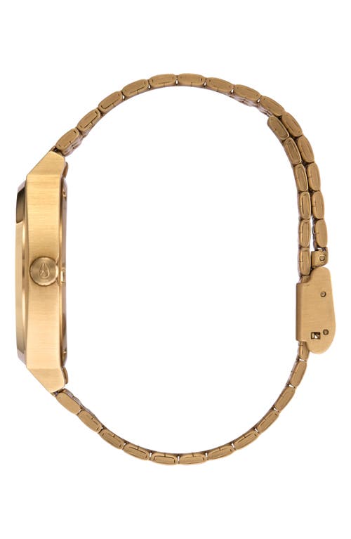 Shop Nixon The Time Teller Bracelet Watch, 37mm In Gold/black/gold