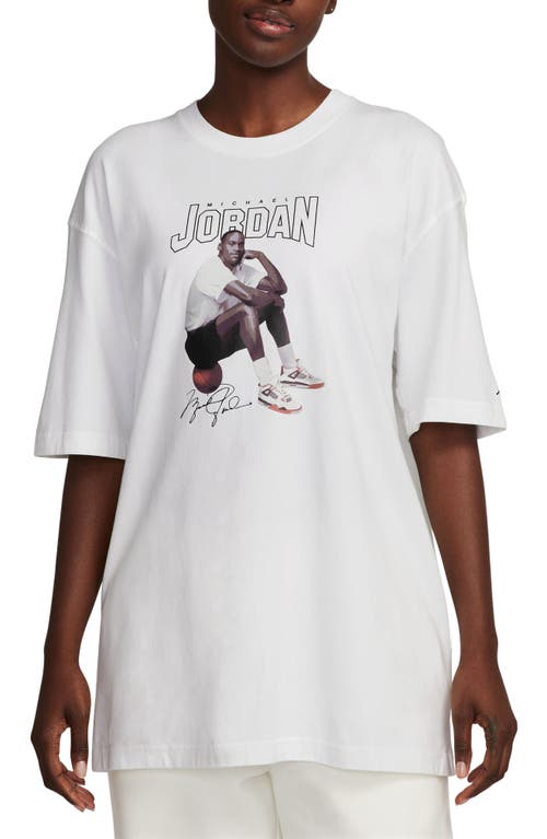 MJ Oversize Graphic T-Shirt in White