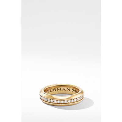 David Yurman Streamline Band Ring In 18K Yellow Gold With Diamonds