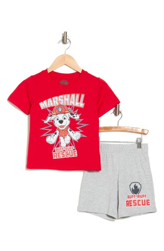 Shop Assorted X Paw Patrol Kids' Marshall T-shirt & Shorts Set In Red