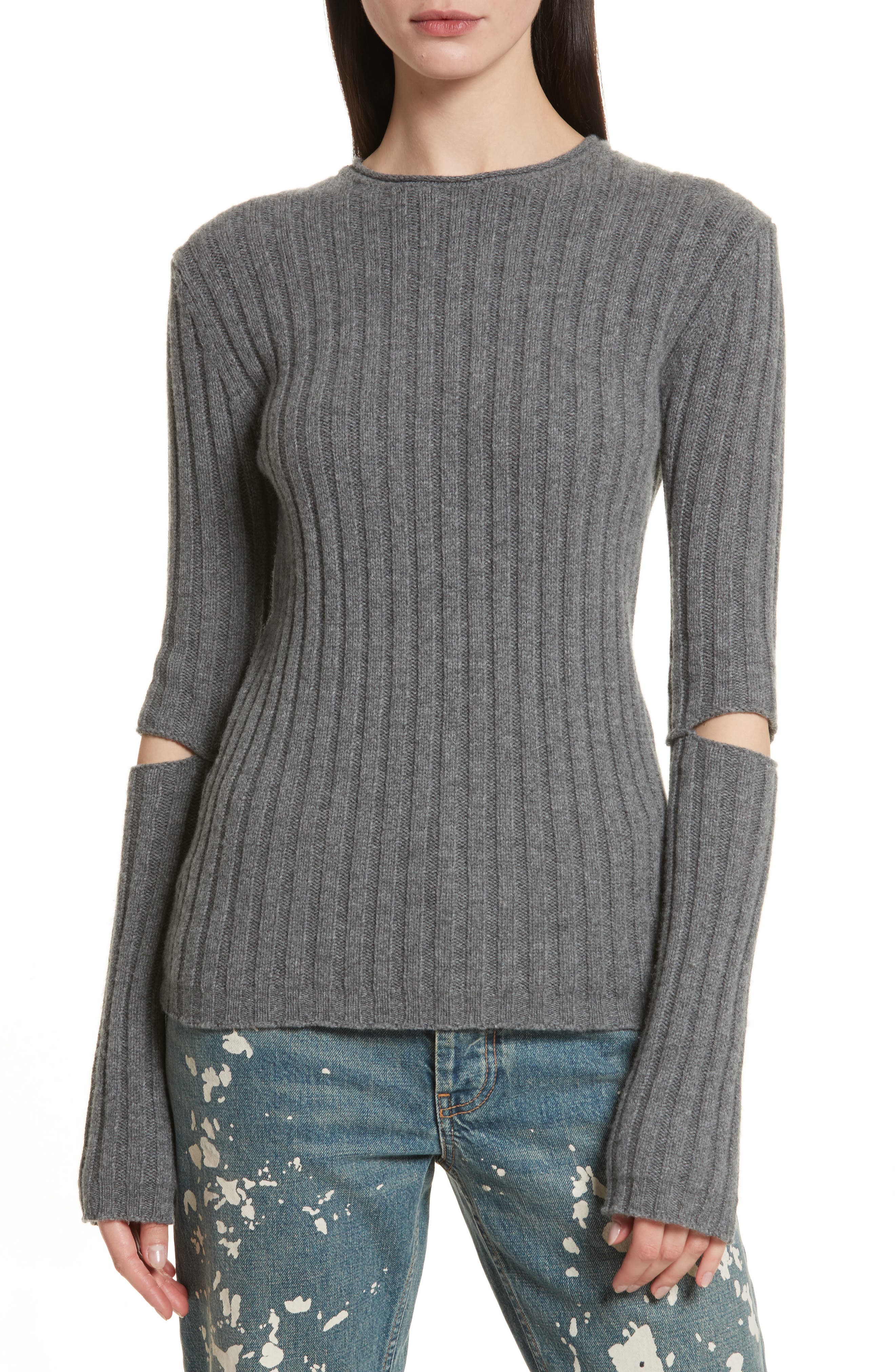 helmut lang elbow cut out sweater