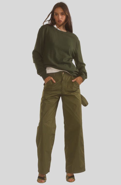 Shop Cynthia Rowley Painter Pants In Dark Green