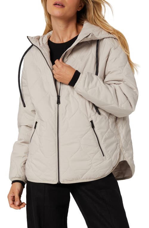 Hadley Water Repellent Hooded Quilted Jacket in Silver Grey