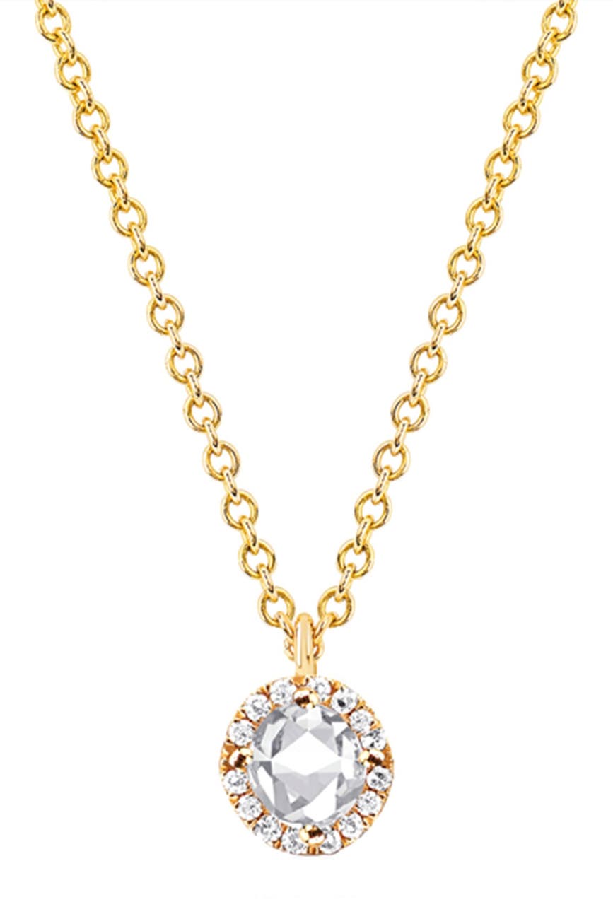 EF Collection 14K Yellow Gold Round Necklace 0.05 ctw Nordstrom Rack