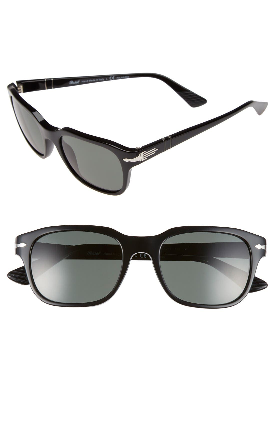 persol 53mm round sunglasses