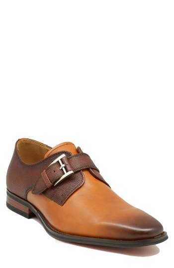 La Milano Albans Monk Shoe In Tan Dark Brown