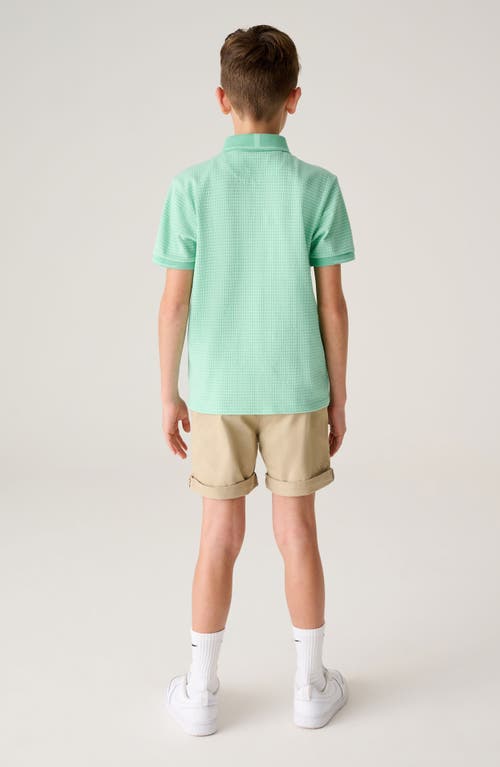 Shop Baker By Ted Baker Kids' Textured Cotton Polo In Green