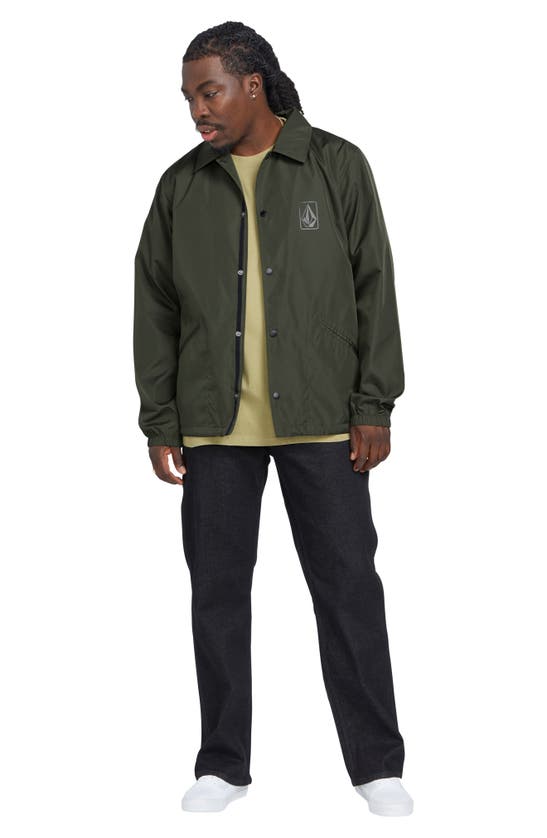 Shop Volcom Skate Vitals Water Resistant Coach Jacket In Squadron Green