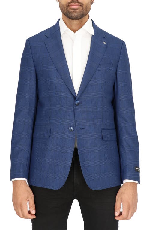 Scotch & Soda Blue Plaid Stretch Wool Sport Coat 