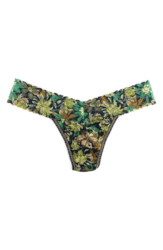 HANKY PANKY PRINT LACE LOW RISE THONG