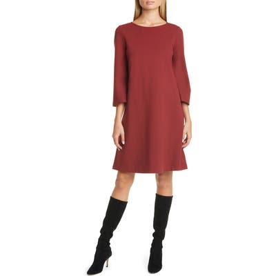 Lafayette 148 New York Lotus Punto Milano Dress, Burgundy