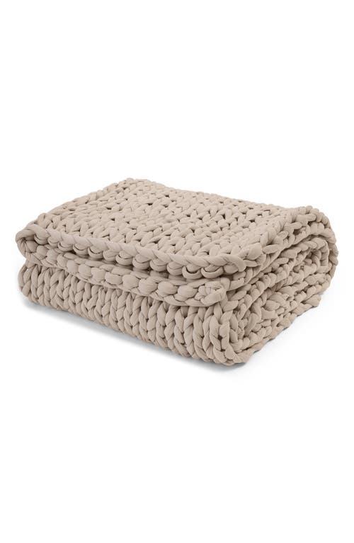Bearaby Organic Cotton Weighted Knit Blanket in Driftwood at Nordstrom, Size 15 Lb.