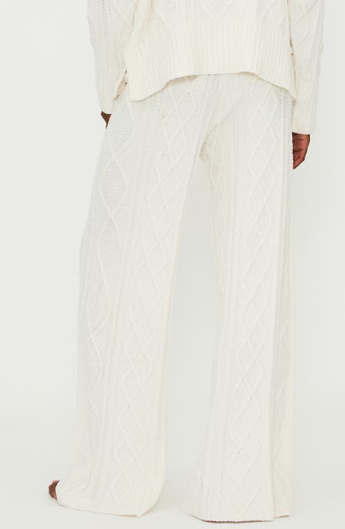 Shop Beach Riot Rayne Cable Knit Pants In Cream Cable