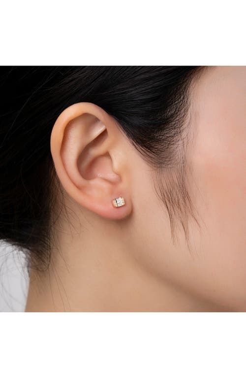 Ron Hami Rectangular Diamond Stud Earrings In 14k Yg