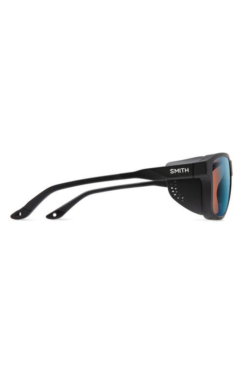Smith Embark 58mm Chromapop™ Polarized Square Sunglasses In Matte Black/glacier Copper
