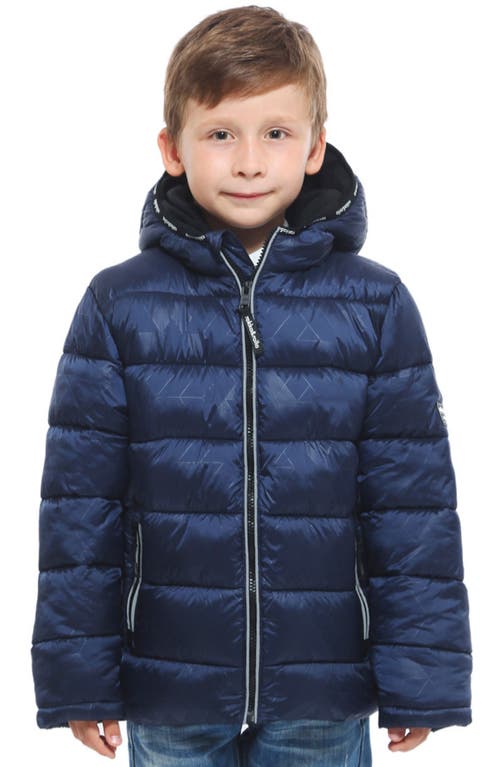 Shop Rokka&rolla Kids' Heavyweight Fleece Lined Puffer Jacket In Geo Emboss