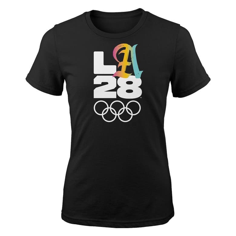 Outerstuff Black La28 Summer Olympics Gradient Script T-shirt