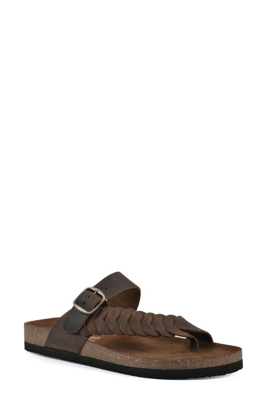 White Mountain Footwear Happier Sandal In Brown/ Leather