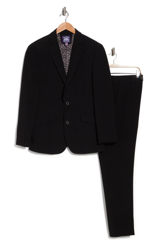 Savile Row Co Hoxton Black Solid Two-button Notch Lapel Suit
