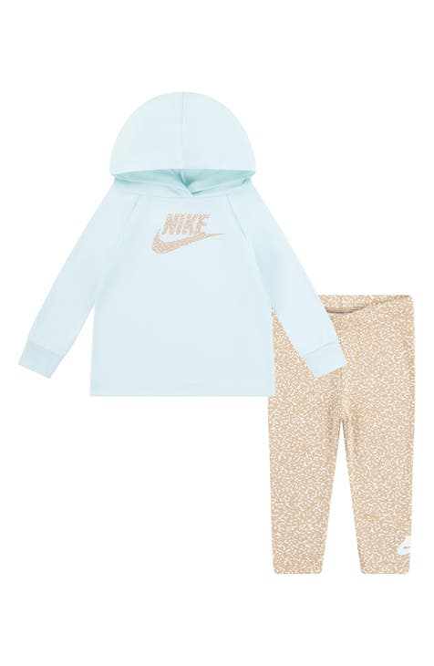 Baby Girl Nike Dri-FIT Hooded Peplum T-Shirt and Leggings 2-Piece Set