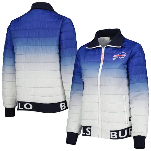 Women's The Wild Collective Royal/White Buffalo Bills Color Block Full-Zip Puffer Jacket