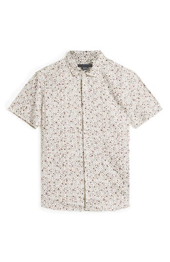 John Varvatos Loren Cotton Regular Fit Button Down Shirt In Salt