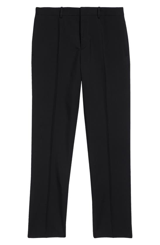 Shop Jil Sander Slim Fit Flat Front Wool Trousers In 001 Black