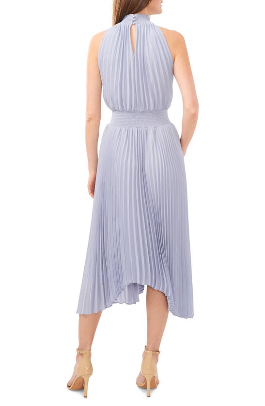 Shop Halogen (r) Pleated Sharkbite Hem Midi Dress In Slate Blue