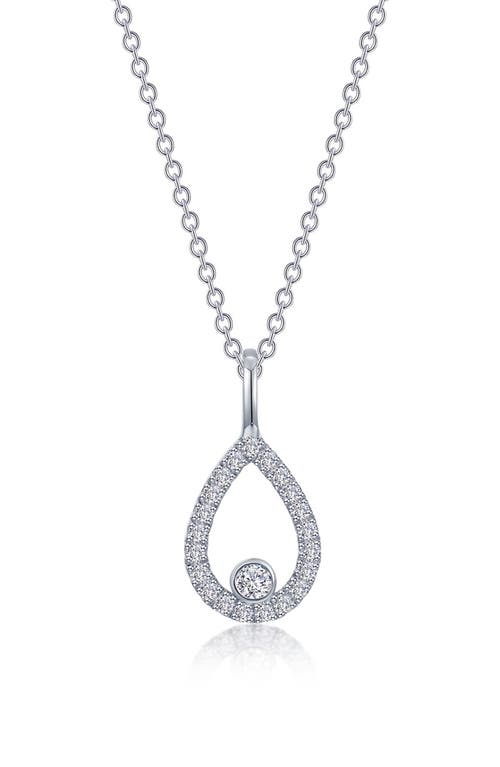 Shop Lafonn Simulated Diamond Pear Pendant Necklace In Silver