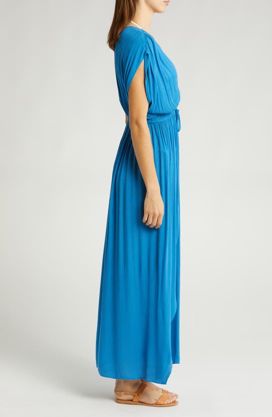 Shop Elan Wrap Maxi Cover-up Dress In Blue Bright