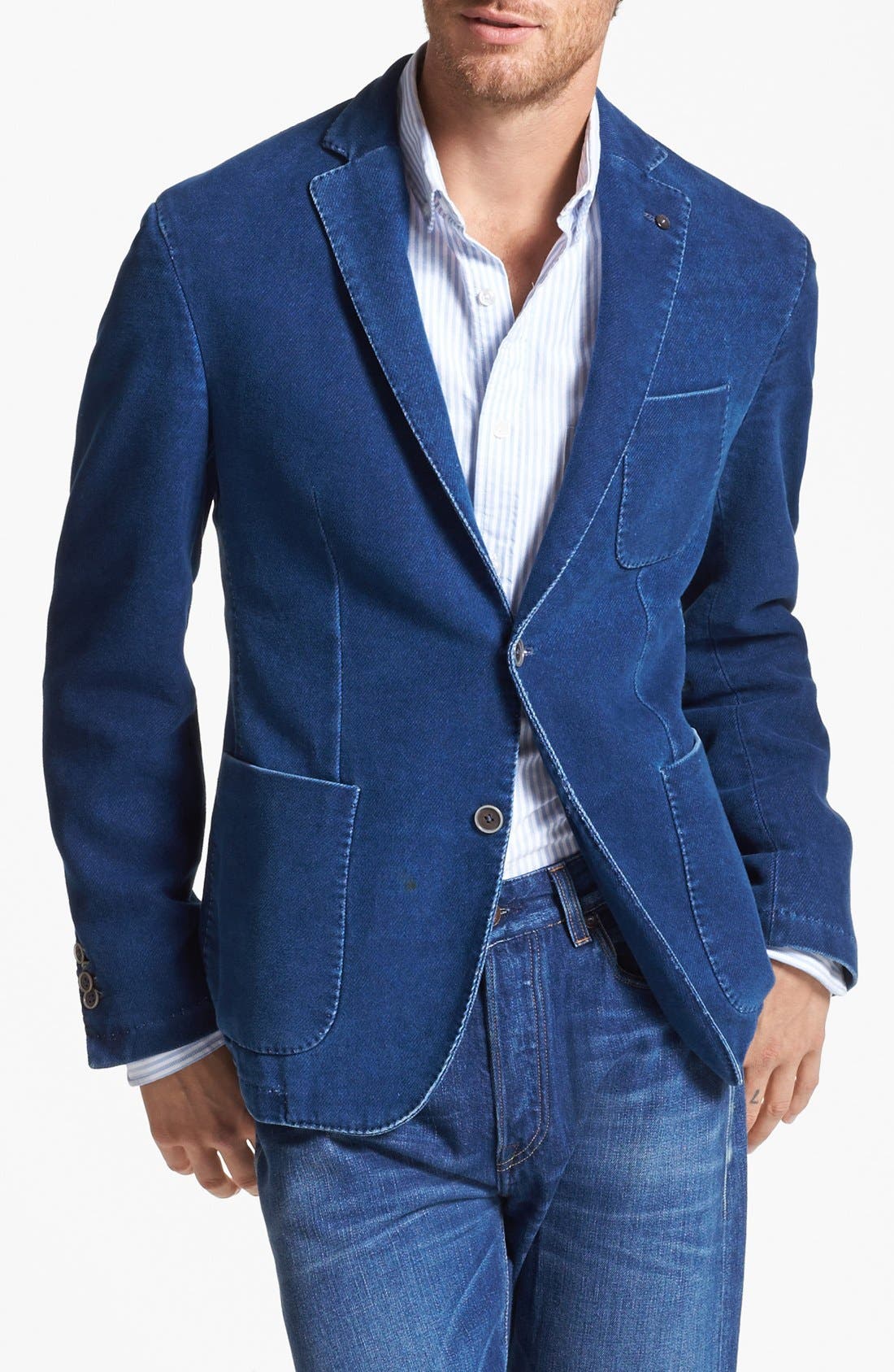 Lubiam Denim Effect Cotton Sportcoat Nordstrom