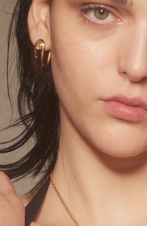 Lady Grey Vera Hoop Earrings In Gold/peach