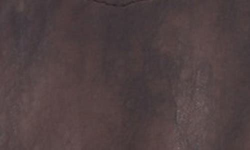 Missani Le Collezioni Tumbled Up Leather Shirt Jacket In Brown