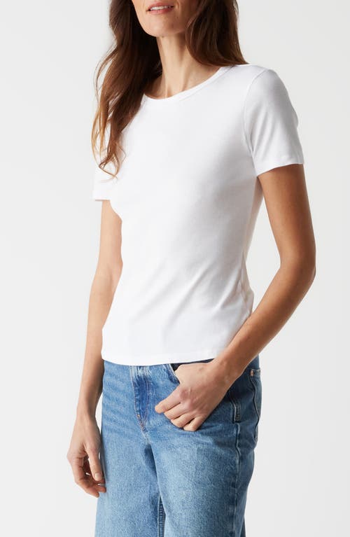 Shop Michael Stars Mady Crew Neck T-shirt In White