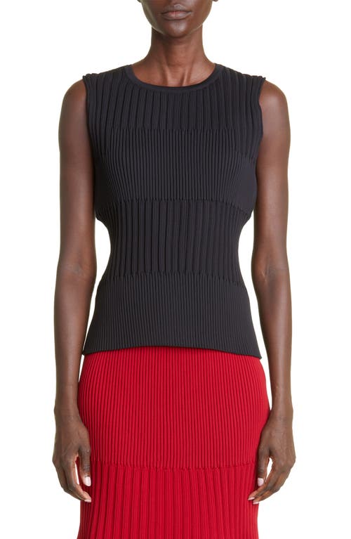 CFCL Fluted Sleeveless Rib Sweater in Black