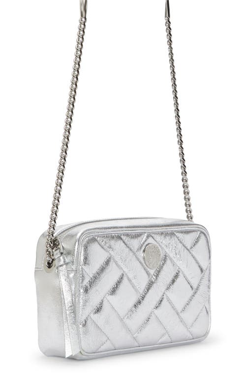 Shop Vince Camuto Kisho Quilted Leather Crossbody Bag In Metallic Silver