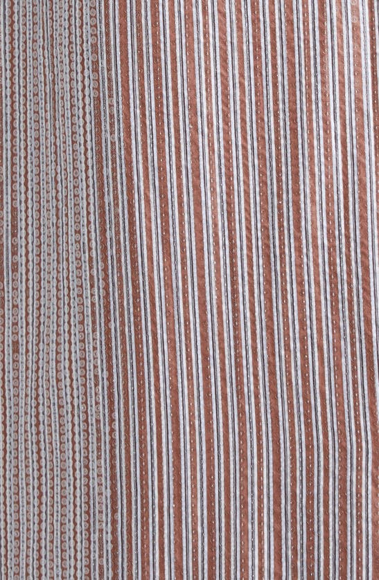 Shop Saks Potts Livia Sequin Stripe Cotton Skirt In Brown Stripe Sequin