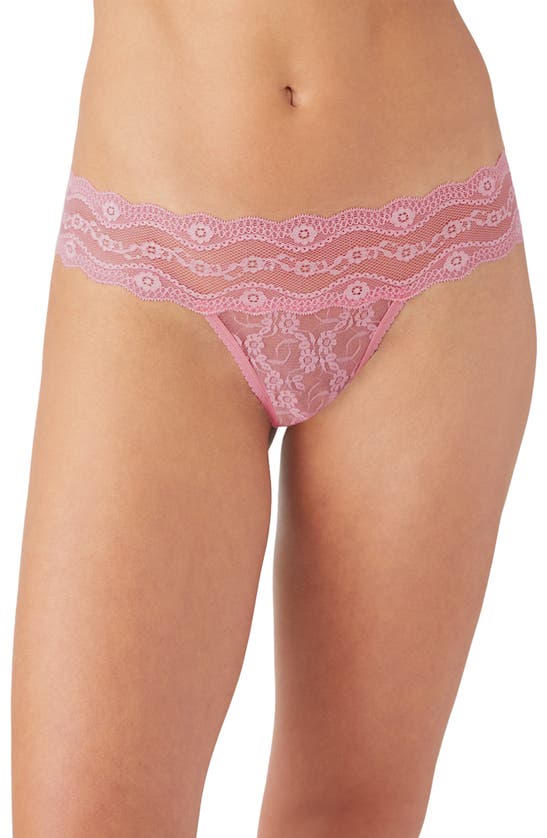 B.tempt'd By Wacoal Lace Kiss Thong In Sea Pink